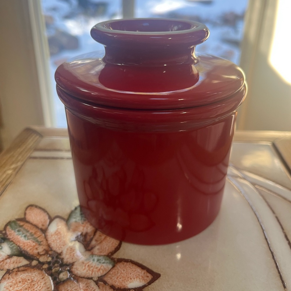 Butter Bell Original Water-Seal Butter Crock Red Ceramic 4.75” - Picture 6 of 6